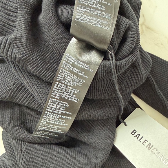 NWT BALENCIAGA Ribbed-knit turtleneck maxi dress Black Size Medium Authentic - Picture 11 of 16
